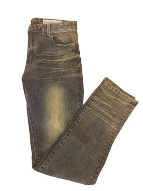 Slim Straight Men's Faded Black Jeans size 34 x 32